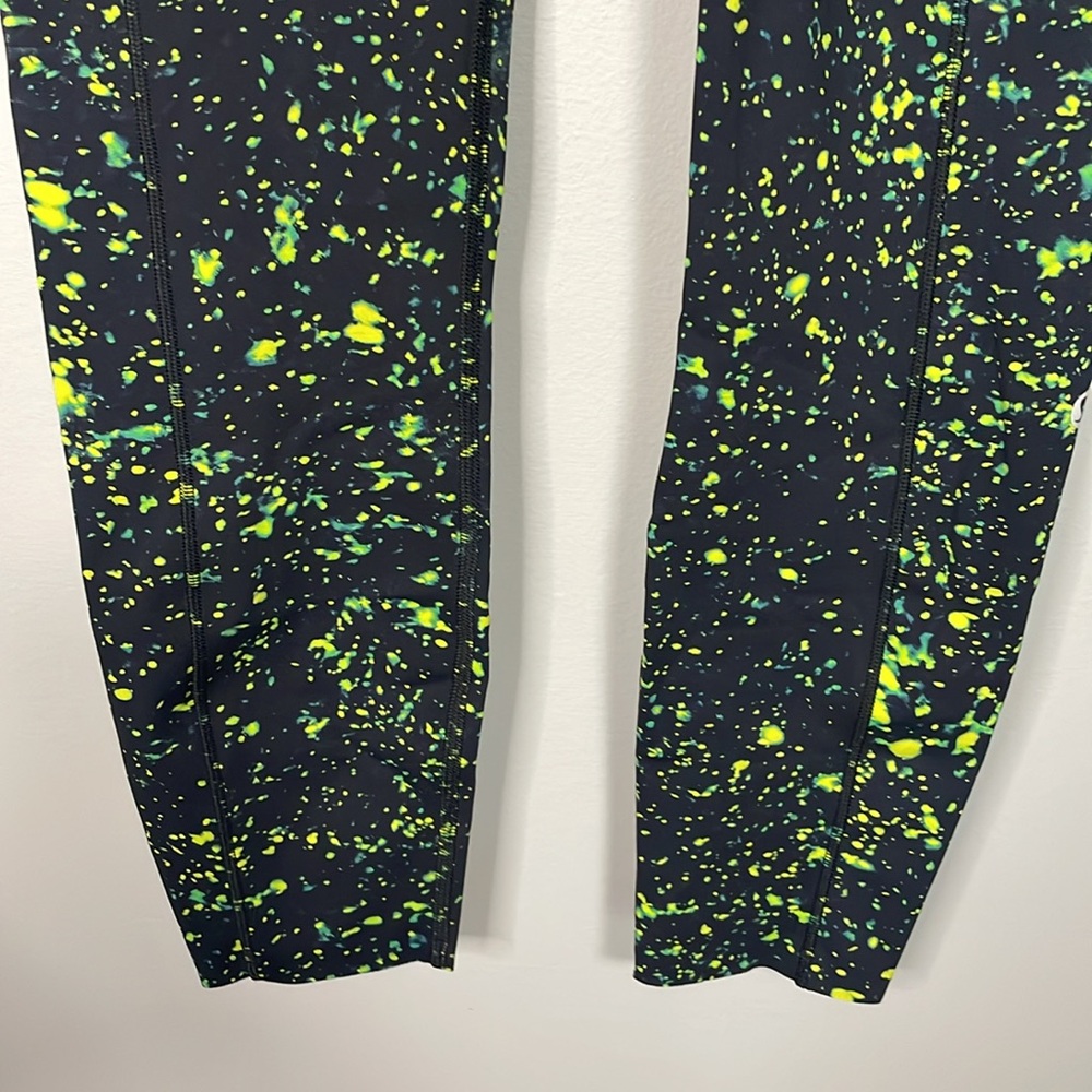 lululemon athletica Black Leggings with Neon Green Speckle Print - Picture 4 of 7